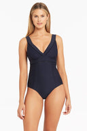 Cross Front Spliced Multifit One Piece With Ladder Lace