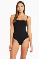 Eco Essentials High Leg Bandeau One Piece